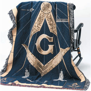 D8350 Throw Tapestry Masonic S&C with Working Tools