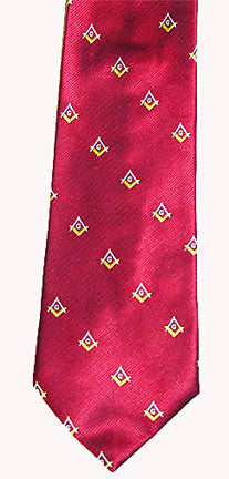 D0066 Polyester Woven Square Compass & "G" 58" Long Red/Gold