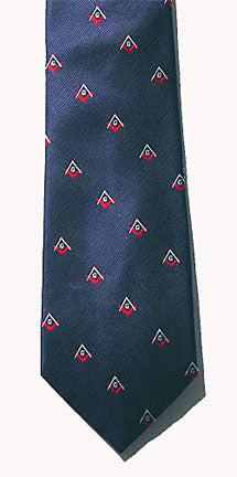 D0054 Polyester Woven Square Compass & "G" 62" Extra Long Navy/Red