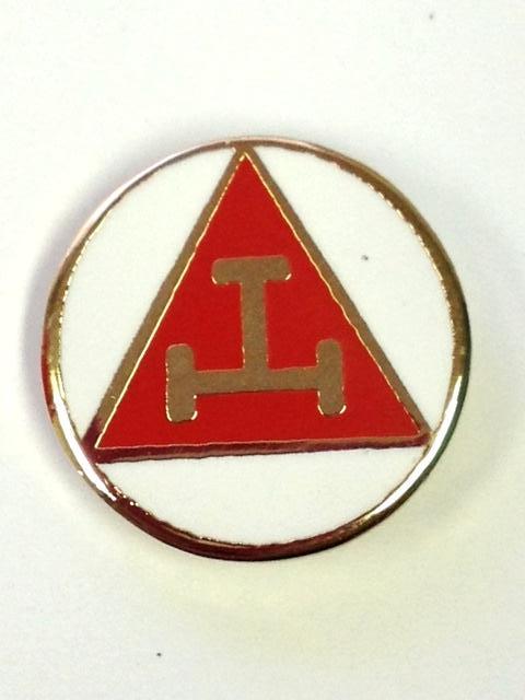 D327 Lapel Pin Chapter Triple Tau White Round