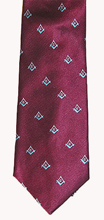 D0056 Polyester Woven Square Compass & "G" 62" Extra Long Maroon/Copen