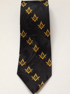 D1924 Polyester Woven Tie Black