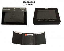 D8066 Wallet Masonic RFID Tri Fold Black with S&C logo