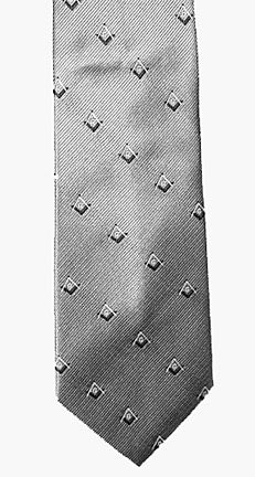 D0007 Masonic Tie Gray Black