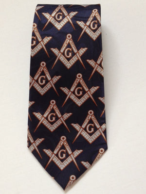 D0102  Polyester Woven Neck Tie Square and Compass