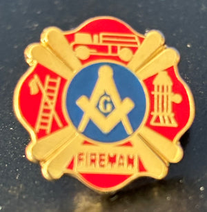 D255 Lapel Pin Masonic Firefighter