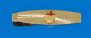 D294TB Tie Bar Sunburst Cross and Crown Gold