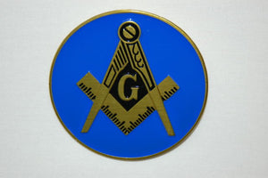 D575SC Masonic Square & Compass Die Struck Auto Emblem 2 3/4"