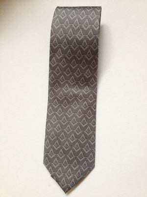 D9002 Masonic S & C Tie 100% SILK Necktie Subdued Gray