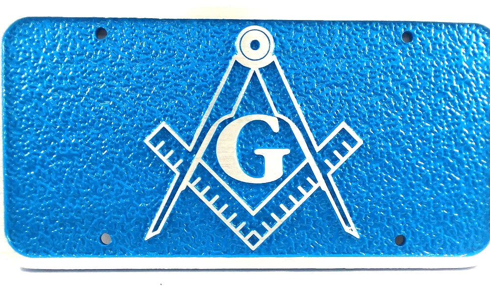 thumbnail image 2 of 6x12 Inch Front Plate Freemason Logo Aluminum License Plate - 6x12 2 of 14