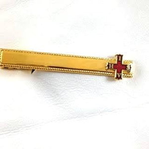 D2514 Tie Bar Masonic Personal Red Cross of Constantine Gold