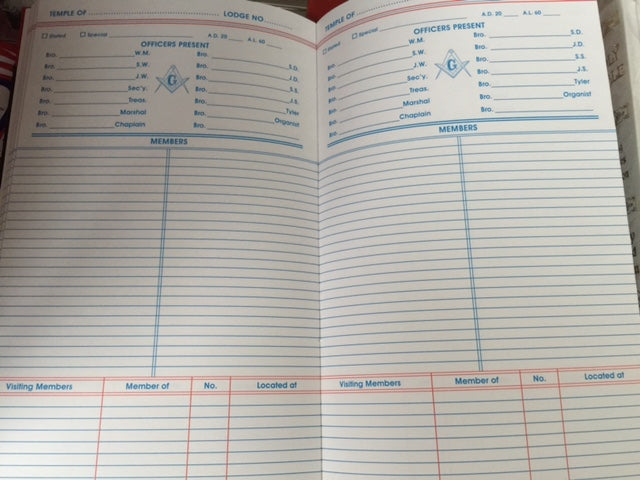 Aprons Register D9938 Member Visitor Register - Dean Masonic Supply / Blue Lodge Aprons