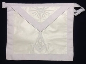 Apron, member, embroidered in white D1325