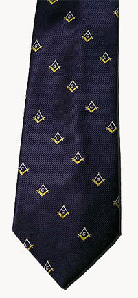 D0065  Polyester Woven Square Compass & "G" 58" Long Navy/Gold