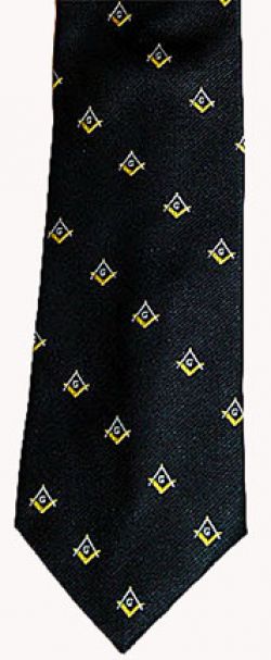 D0062 Tie Square and Compass Black/Gold