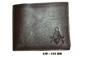 D8062 Masonic Wallet Brown S&C