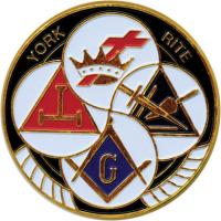 D575YR York Rite Auto Emblem Black & White - Dean Masonic Supply / Blue ...