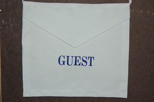 D510 Apron "GUEST" Cloth (10 oz White Cotton Duck) (DOZEN)