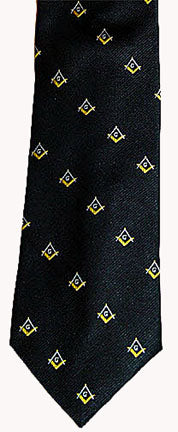 D0052 Masonic Tie Extra Long 62" Black / Gold