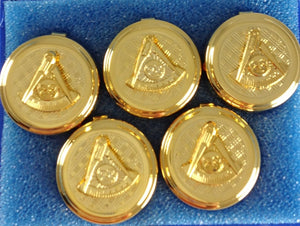 D99027 Button Cover Set Masonic PM NO Sq Gold