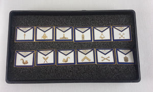 D218 Lapel Pin Masonic Blue Lodge Officer Apron Set of 12