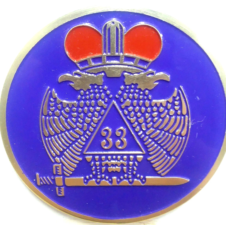 D575SR-7 Emblem Auto 33rd Scottish Rite Purple Die Struck