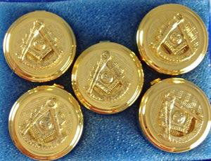 D9921 Button Cover Set Masonic PM w/SQ Gold