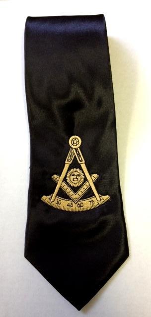 Men's Freemasons Masonic Black Woven Skinny Narrow Width 2