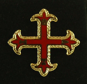D391 Lapel Pin Red Cross of Constantine Member 3/4"