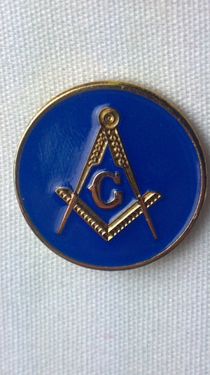 D325 Lapel Pin Masonic S&C Blue & Gold