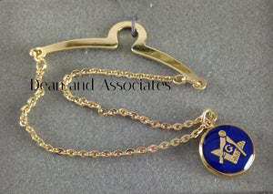 D6019BLUE Tie Chain Masonic S&C Blue/Gold