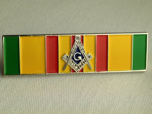 D302 Masonic Vietnam Service Ribbon Lapel Pin with S&C